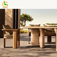 Ensemble de salle à manger d'extérieur en teck 5 pièces - Table et chaises de jardin pour hôtel, terrasse et restaurant