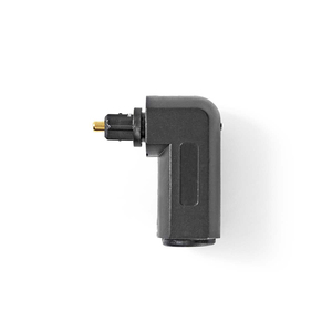 Adaptateur audio optique coudé à 90 degrés TosLink mâle vers femelle noir - Product Image 1