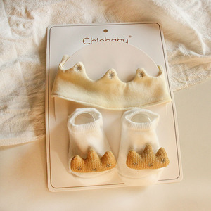 Vente en gros usine/OEM – Nouveau set <span class=keywords><strong>bandeau</strong></span> couronne et chaussettes mignon pour nouveau-né garçon/fille – Style pastoral estival, cadeau pour séances photo de bébé - Product Image 2