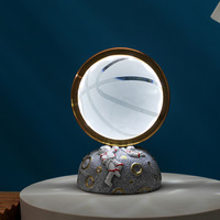 Lampe Veilleuse LED 3D en Verre Cristal Multi-Motifs Style Astronaute Tendance, avec Socle en Résine pour Chambre