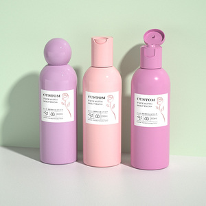 Tùy Chỉnh Màu Hồng Chai Dầu Gội Đầu 200Ml Với Hình Cầu Cap Bao Bì Mỹ Phẩm Rỗng Trên Khuôn Mặt Mực Hari Huyết Thanh Chai - Product Image 1