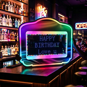 Custom bar Night Club Birthday Vip Bottle Service led Message Board Acrylic Bottle Presenter with Custom logo LED Marquee Sign - Product Image 5