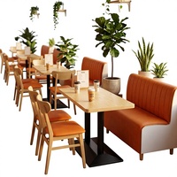 Combinaison Table et Chaises Modernes en PU pour Salon de Thé, Café, Restaurant, Coin Repas, Canapé Commercial