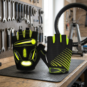 <b>Half</b> Finger Cycling Gloves Breathable Non <b>Slip</b> Moisture Wicking Lightweight Unisex Summer Hook & Loop Closure - Product Image 6