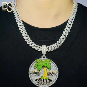 Оптовая цена, однотонное серебряное 925 на заказ, ожерелье с кулоном в стиле хип-хоп с надписью VVS Moissanite Colour эмаль