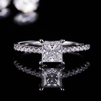 Bague en Moissanite de Qualité Supérieure, Coupe Princesse Couronne, en Argent Sterling 925, Meilleure Vente, pour Femme, Cadeau Bijou