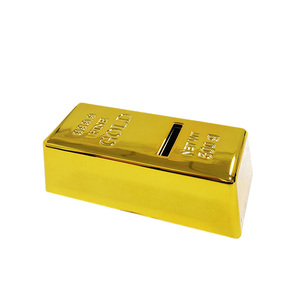 Tirelire en plastique en forme de brique d'or, cadeau créatif, petite taille - Product Image 4