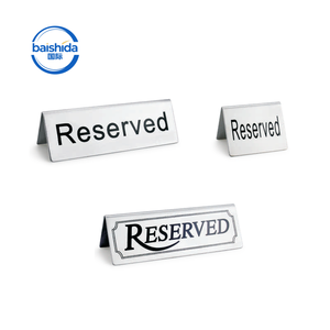 Letrero de Mesa Reservada de Acrílico Impreso Personalizado, Plateado y Negro Pulido, Moderno, Autoportante, Fácil de Montar, para Restaurante, Hotel, Asientos - Product Image 1