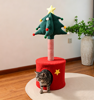 Tour pour chat en forme de sapin de Noël, petit condo en bois avec griffoir intégré, mobilier d'intérieur pour animaux de compagnie, centre d'activités et maison de jeu