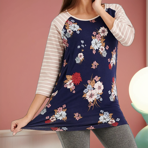 Camisetas informales de lactancia florales para mujeres embarazadas, jersey de verano, estilo Modal, camisetas de maternidad a granel, método de tejido - Product Image 1