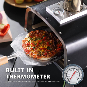 فرن بيتزا <span class=keywords><strong>Garth</strong></span> حديث لصانع البيتزا فرن غاز خشبي متنقل صغير مستقل أسود اللون / دليل NL مخصص - Product Image 6