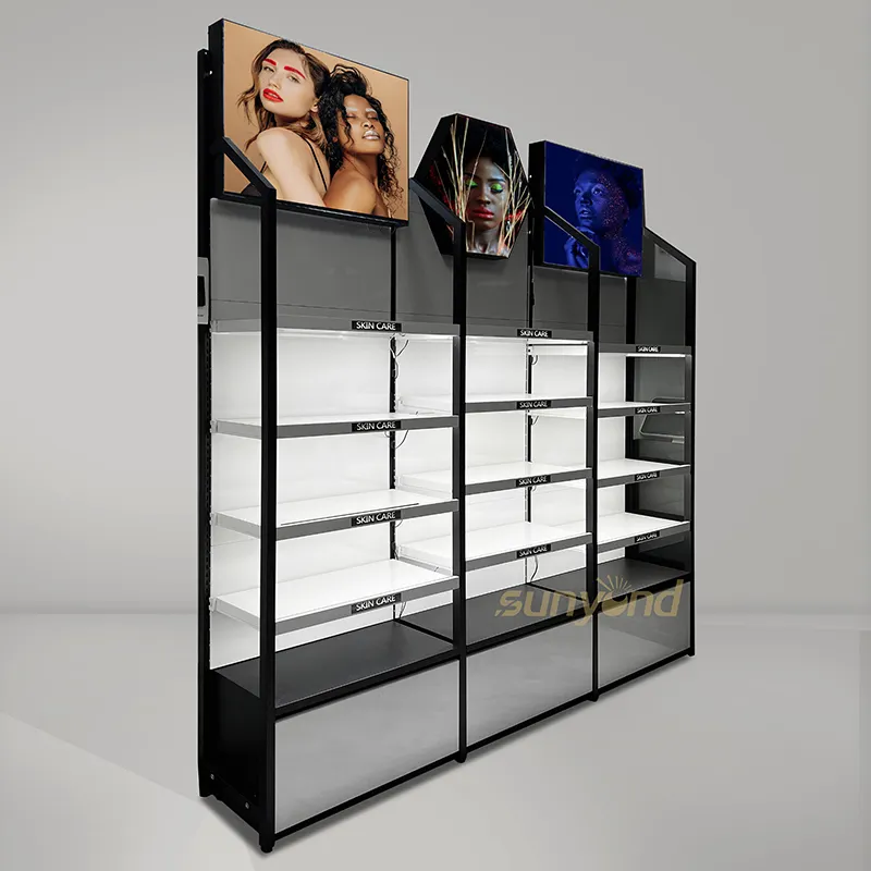 Commercial cosmetic display stand rack wall unit make up skin care products skincare products