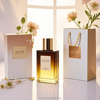 Flacon vaporisateur de parfum en verre de 30ml 50ml avec boîte d'emballage Vente en gros de luxe vide personnalisé gradué carré de couleur