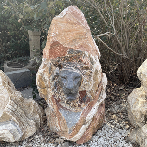 Estatua Animal Arte al aire libre mármol Cabeza De León Escultura - Product Image 2