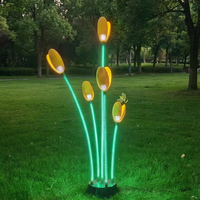 Lumière LED solaire à thème paysager en forme de fleur personnalisée, IP65, 12V, 70W, 260 cm, pour intérieur, extérieur, place, parc, pelouse