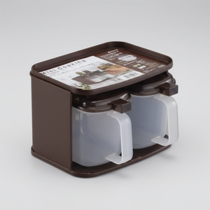 Inomata Mini Botella de Almacenamiento Marrón para Condimentos de Cocina - Product Image 1