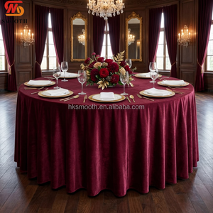 Smooth Elegant Burgundy Velvet Round Tablecloth for <b>Wedding</b> Reception Hotel Dining <b>Table</b> Cover Wholesale <b>Table</b> Skirt - Product Image 1