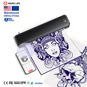 Imprimante thermique A4 Marklife X8 pour artistes tatoueurs, imprimante de pochoirs sans fil Bluetooth, portable, modèle d'art corporel temporaire - Product Image 1