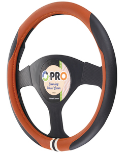 Housse de volant en PVC de conception sportive, ajustement universel, accessoire d'intérieur automobile haut de gamme - Product Image 1