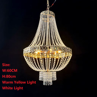 Lampu Gantung LED Chandelier Kristal Akrilik Emas untuk Pernikahan, Dekorasi Panggung, Latar Belakang Pesta, Rumah, Luar Ruangan, Bertenaga AC