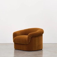 Fauteuil confortable en velours doux de style européen avec rembourrage en éponge, fauteuil d'appoint pour salon et hôtel