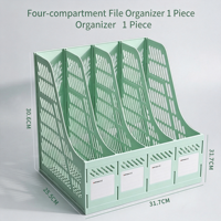 Organisateur de fichiers de bureau à 4 compartiments, boîte de rangement de documents multi-niveaux, panier de classement et support d'archives pour bureau
