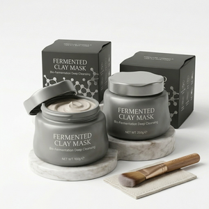<span class=keywords><strong>Masque</strong></span> d'<span class=keywords><strong>argile</strong></span> fermentée pour hommes, nettoyant en profondeur les pores, contrôle du sébum, <span class=keywords><strong>masque</strong></span> de boue au charbon et probiotiques, soin détoxifiant, marque privée - Product Image 1