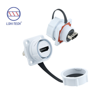 Connecteur étanche IP68 Lshitech HD-2.0, adaptateur de prise femelle à bride, soudable/droit pour équipements industriels et automobiles