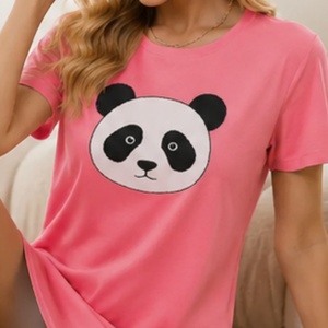 Camisón de Verano con Estampado Personalizado, Pijama Corto, Ropa de <span class=keywords><strong>Dormir</strong></span> Fresca, Camiseta de <span class=keywords><strong>Dormir</strong></span> Holgada <span class=keywords><strong>para</strong></span> Mujer, Ropa de Casa Sencilla, Camisón Femenino - Product Image 4