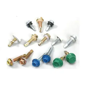 Sekrup Baja Galvanis Kepala Hex Warna-warni, Sekrup Autoperfurantes, Sekrup Atap Stainless Steel dengan Karet - Product Image 3