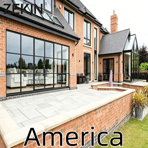 Zekin Usa Project Engineering Villa Nfrc Certified Aluminum Sliding Window Tempered Glass Heat Insulation Garage Door - Product Image 1