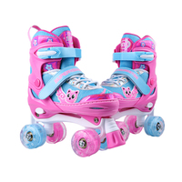 Patins à roulettes clignotants quadruples réglables pour enfants avec 4 roues pour enfants et filles