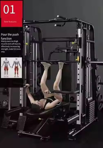 Máquina Smith Multifunción Comercial NJ de Acero, <span class=keywords><strong>Jaula</strong></span> Completa para Sentadillas, Soporte de Sentadillas con Polea Trasera para Gimnasio y Fitness, Enfoque en Brazos - Product Image 3