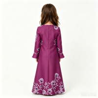 Vêtements ethniques en coton et polyester, robes pour maman et bébé, abaya musulmane à ouverture frontale