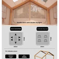 Tente automatique pliable en bambou Pengyuan, pour 4 à 6 personnes, portable, sans assemblage requis, résistante à l'eau, moderne, pour l'extérieur