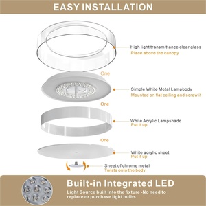 14 'hiện đại tuôn ra núi dẫn trần ánh sáng thủy tinh bóng râm 3000K <span class=keywords><strong>Dimmable</strong></span> dẫn lịch thi đấu cho phòng ngủ phòng khách phòng ăn kim loại cơ sở - Product Image 5