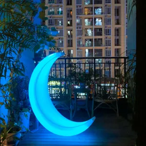 Balanço de pátio luzes para jardim, mudança de cor nova lua modelagem crescente pe iluminação móveis cadeira de balanço