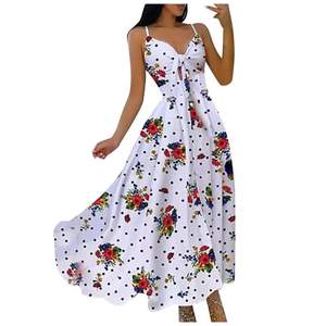 Vestido Midi Sexy con Tirantes y Estampado Floral, Estilo Veraniego para Mujer, con Cordones y Estampado Digital, Transpirable, Muy Popular - Product Image 2