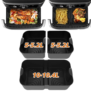 Molde y bandeja de silicona Pietuley más grandes para freidora de aire Ninja AF500EU/<span class=keywords><strong>COSORI</strong></span>, aptos para lavavajillas - Product Image 1