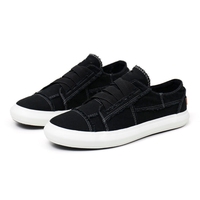 Chaussures décontractées d'été pour hommes en toile, à enfiler, avec sangle élastique, semelle plate en caoutchouc vulcanisé, pour la marche – En stock