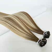 50g MOQ 1g Strand Dark Root Dimensional Honey Blonde Balayage Color Extensiones de cabello humano SDD Punta plana Ktips Bonding Hair