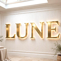 Logo personnalisé en lettres lumineuses LED 3D, logo d'entreprise éclairé, métal, pour la publicité, enseigne lumineuse LED rétroéclairée pour l'extérieur