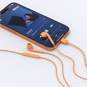 Écouteurs semi intra-auriculaires YooKiE YTL09D Type-C à fil tressé avec contrôle du volume, étanches IPX-4, cordon de 1,2 m, couleur <span class=keywords><strong>orange</strong></span> – Offre Spéciale - Product Image 4