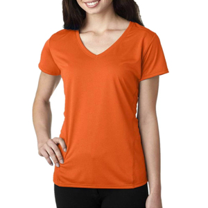 Camisetas de Mujer Lisas de Algodón para Impresión Personalizada, Camiseta de Manga Corta con Cuello en V - Product Image 3