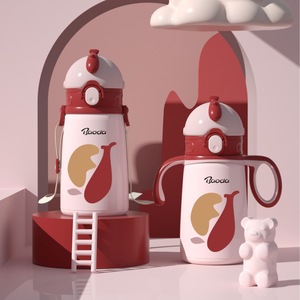 Baode Children's Insulated Water <b>Cup</b> 316 Stainless Steel Dual-Drink Straw And Direct Drinking With Handles - Product Image 3