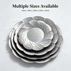 Assiette décorative vintage vieillie écologique irrégulière personnalisée en gros pour mariage et fête, or et argent - Product Image 4
