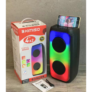 Boombox Speaker QS-2410 New Design Boombox KIMISO Double 4 Inch Horn Speaker Small Stereo Speaker With Dazzling Lights