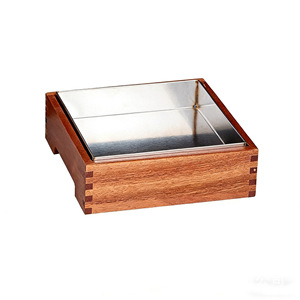 Caja de almacenamiento japonesa de madera para sashimi de salmón, hot pot, barbacoa, preparación de alimentos, diseño de bandeja Snowflake Fat Cow - Product Image 1