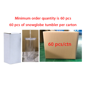 20oz snow <b>globe</b> tumbler with straw snowglobe tumbler clear pre drilled multiple colors mixable order quantity is 60 pcs - Product Image 2