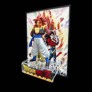 DRAGON BAII Super <span class=keywords><strong>Saiyan</strong></span> <span class=keywords><strong>4</strong></span> <span class=keywords><strong>Gogeta</strong></span> estereográfica 3D imagen enmarcada figura de Anime pintura creativa adorno de pared de escritorio - Product Image 3